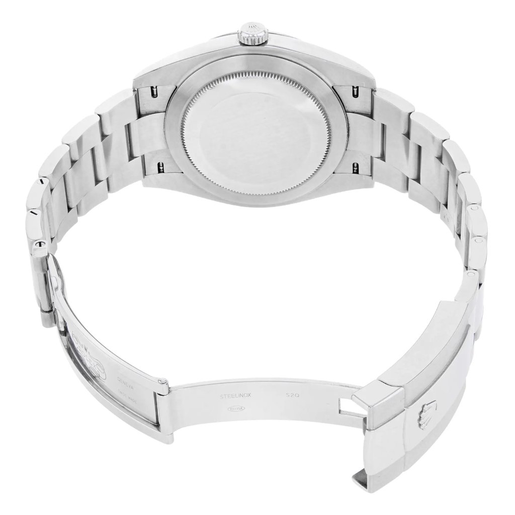 Back View Of {Caseback} Back Case And Open Stainless Steel Band Of Rolex 126334 Watch Pre Owned Condition