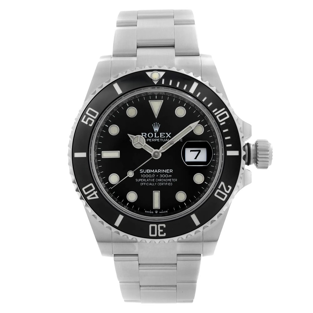 Front Full View Of Rolex 126610LN Stainless Steel Watch Pre Owned Condition Excellent