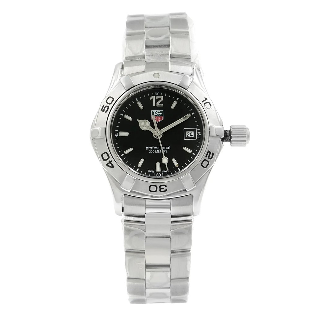 Front Full View Of TAG Heuer WAF141E.BA0812 Stainless Steel Watch Pre Owned Condition {Product Condition}