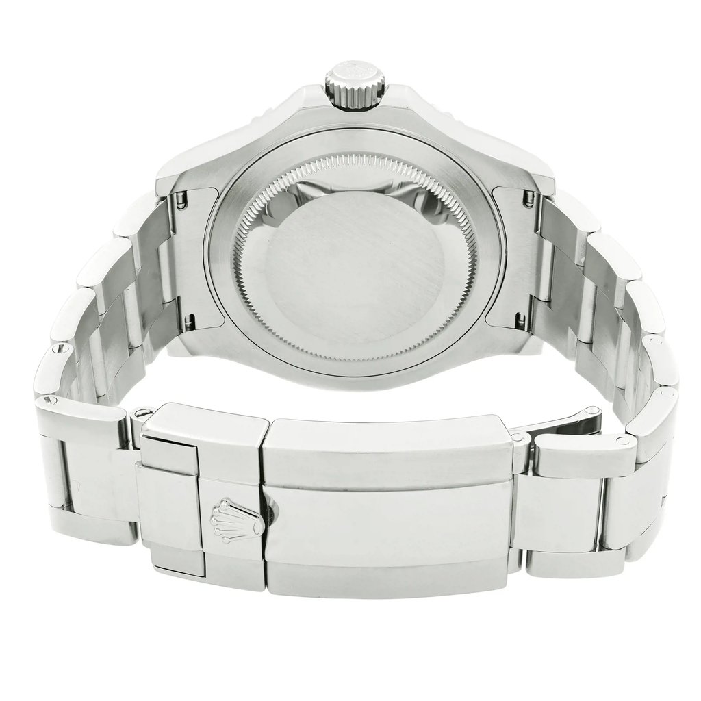 Back View Of Solid Back Case And Closed Stainless Steel Band Of Rolex 116622 Watch Pre Owned Condition
