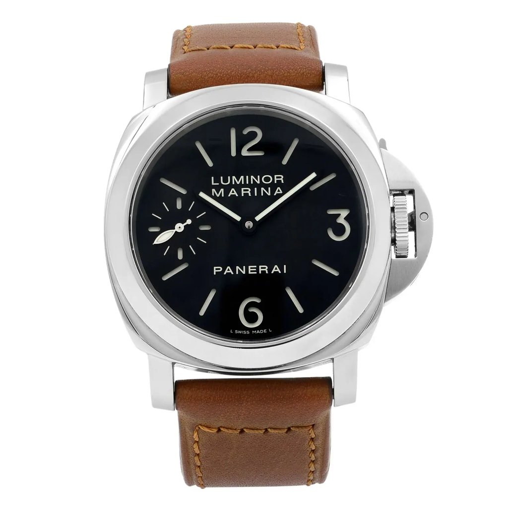 Front Full View Of Panerai PAM00111 Stainless Steel Watch Pre Owned Condition Good