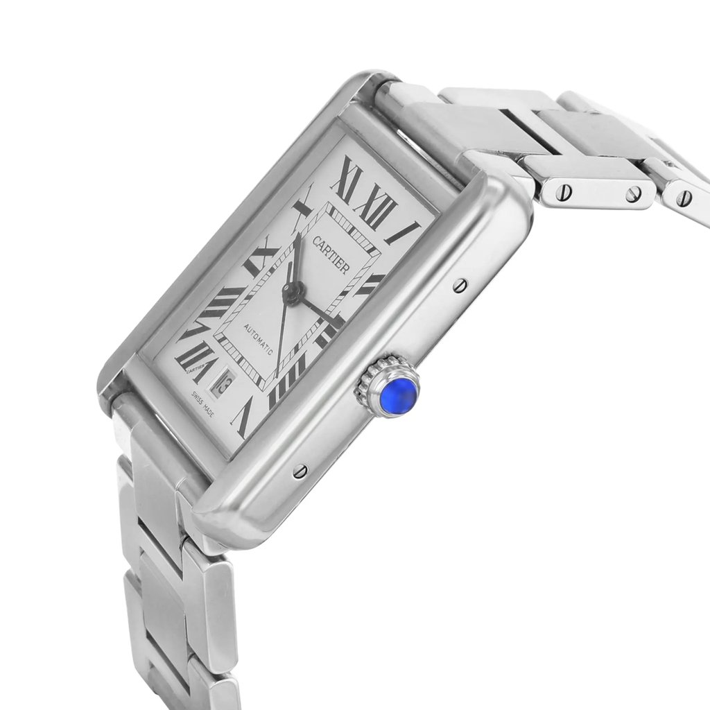 View Of Crown Facing Side Of Cartier W5200028 Stainless Steel Watch Pre Owned Condition