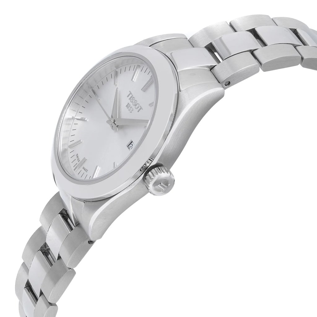 View Of Crown Facing Side Of Tissot T132.010.11.031.00 Stainless Steel Watch Display Model Condition