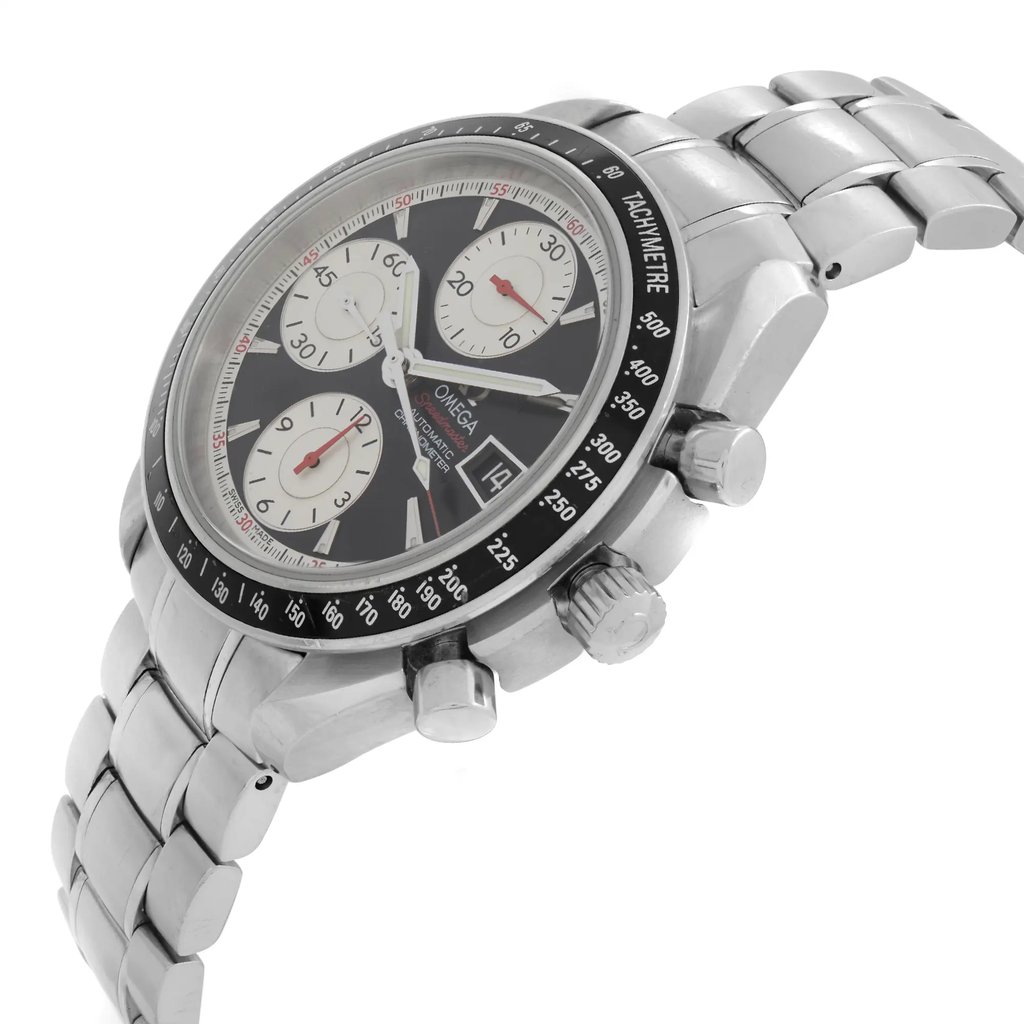 View Of Crown Facing Side Of OMEGA 3210.51.00 Stainless Steel Watch Pre Owned Condition