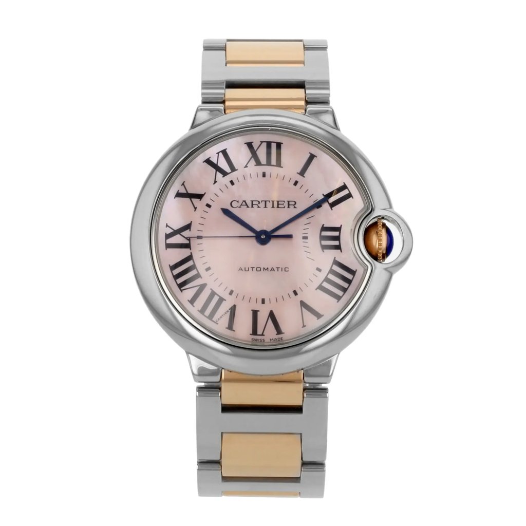 Front Full View Of Cartier W6920033 Stainless Steel Watch Pre Owned Condition Good