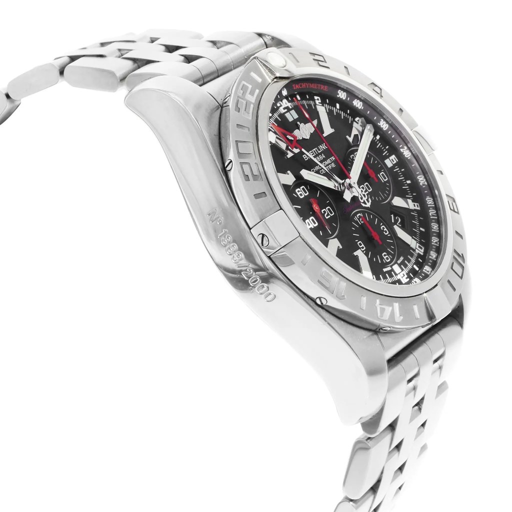 View Of Opposite Crown Facing Side Of Breitling AB041210/BB48-384A Stainless Steel Watch Pre Owned Condition