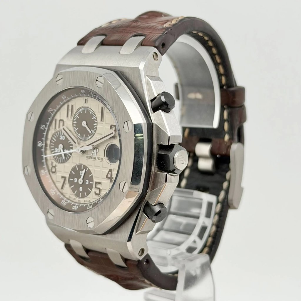 View Of Crown Facing Side Of Audemars Piguet 26470ST Stainless Steel Watch Pre Owned Condition