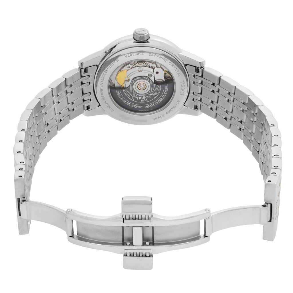 Back View Of Exhibition Back Case And Open Stainless Steel Band Of Tissot T085.407.22.011.00 Watch New With Defects Condition