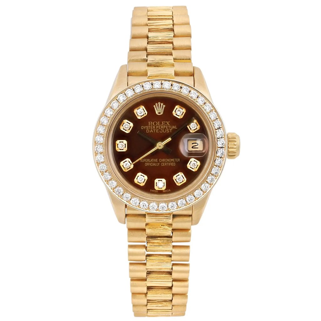 Front Full View Of Rolex 6927 Yellow Gold Watch Pre Owned Condition Good