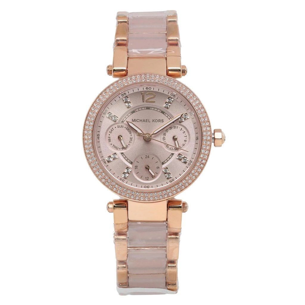 Front Full View Of Michael Kors MK6110 Stainless Steel Watch Display Model Condition Excellent
