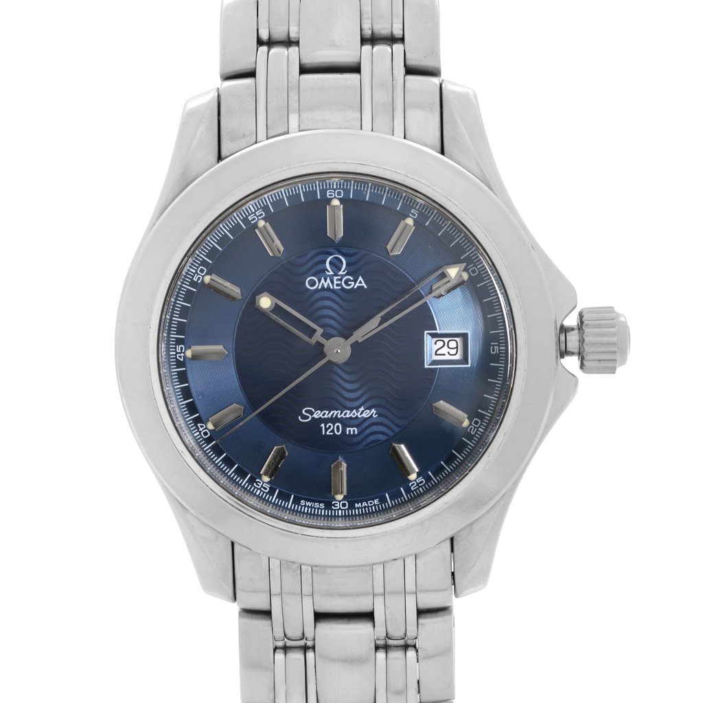 Up Close Front Facing Picture Of Omega  2511.81.00 Stainless Steel Watch Pre Owned Condition