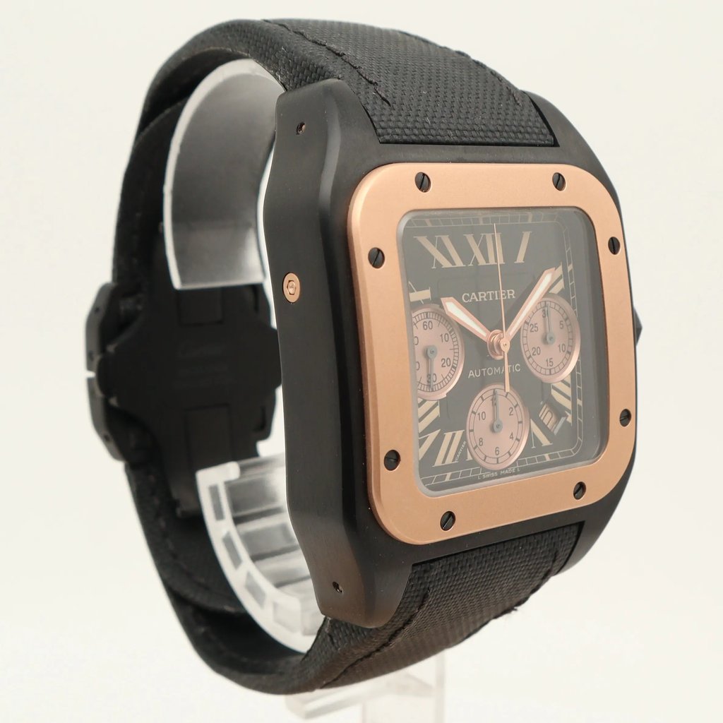 View Of Opposite Crown Facing Side Of Cartier W2020004 Titanium Watch Pre Owned Condition