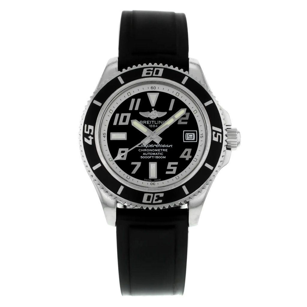 Front Full View Of Breitling A1736402/BA29-136S Stainless Steel Watch Pre Owned Condition {Product Condition}