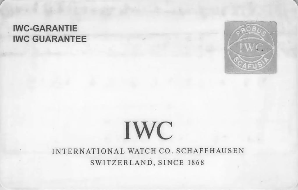  Full View Box And Documents For IWC IW500201 Without watch In The Image 