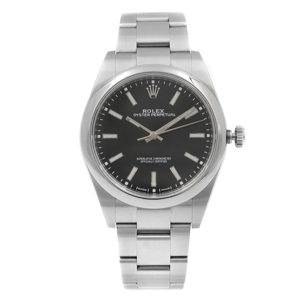 Front Full View Of Rolex 114300BKSO Stainless Steel Watch Display Model Condition {Product Condition}