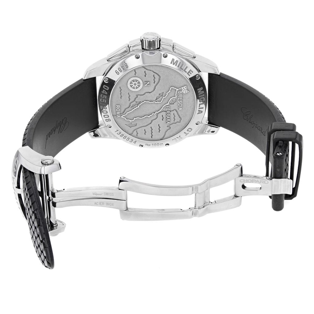 Back View Of {Caseback} Back Case And Open Rubber Band Of Chopard 168459-3009 Watch Pre Owned Condition