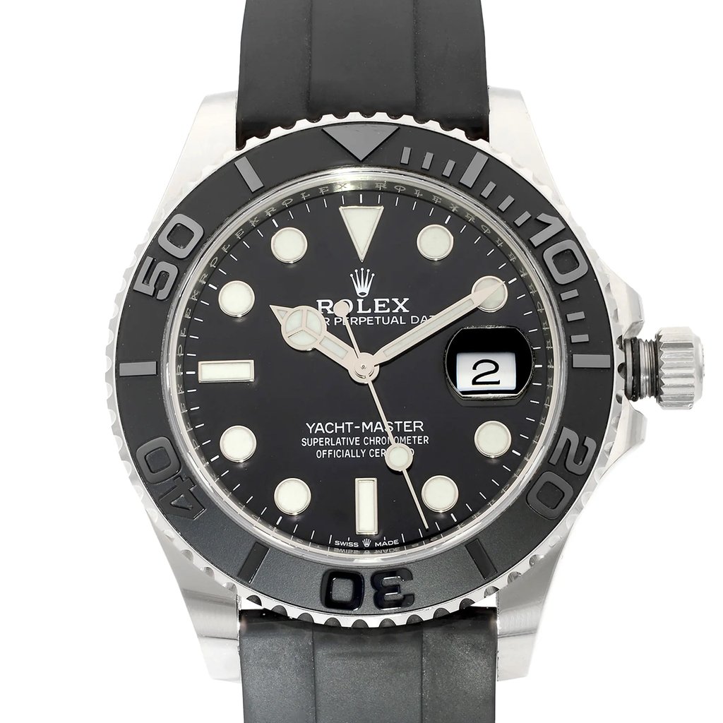 Up Close Front Facing Picture Of Rolex 226659 White Gold Watch Display Model Condition