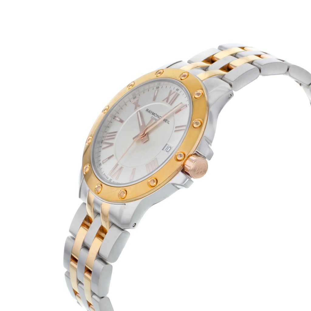 View Of Crown Facing Side Of RAYMOND WEIL 5599-SP5-00657 Stainless Steel Watch Pre Owned Condition