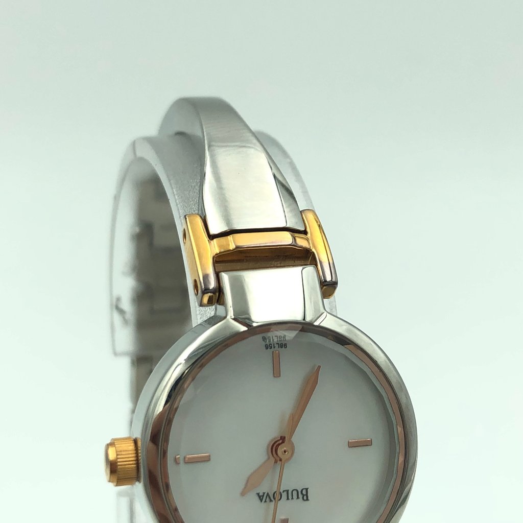 Up Close Front Facing Picture Of Bulova 98L156 Stainless Steel Watch Pre Owned Condition
