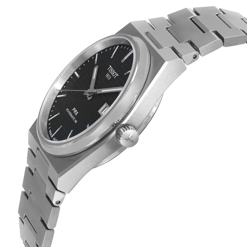 View Of Crown Facing Side Of Tissot T137.407.11.051.00 Stainless Steel Watch Pre Owned Condition