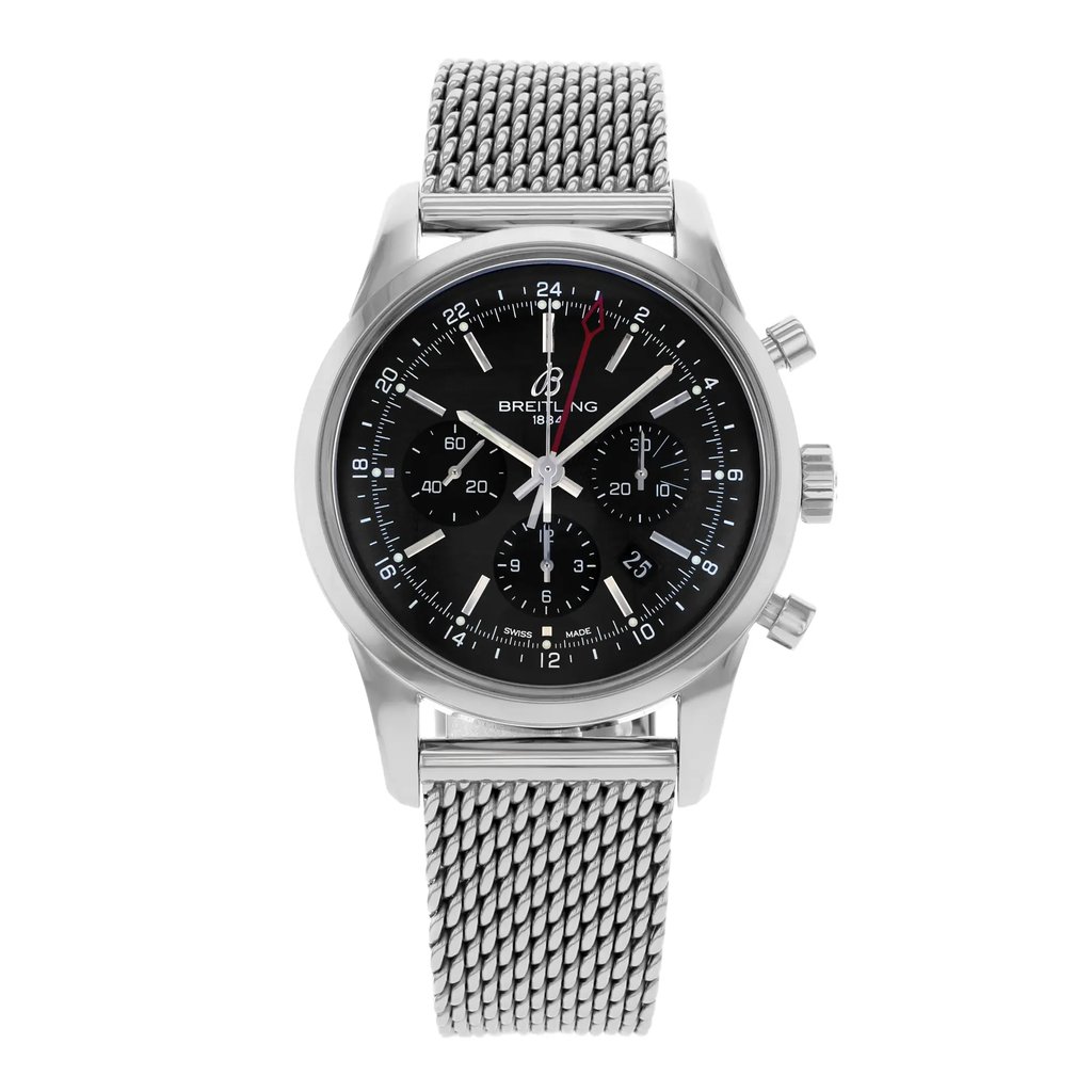 Front Full View Of Breitling AB045112/BC67-154A Stainless Steel Watch Pre Owned Condition {Product Condition}
