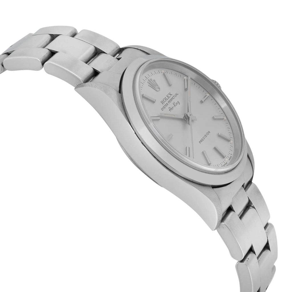 View Of Opposite Crown Facing Side Of Rolex 14000 Stainless Steel Watch Pre Owned Condition