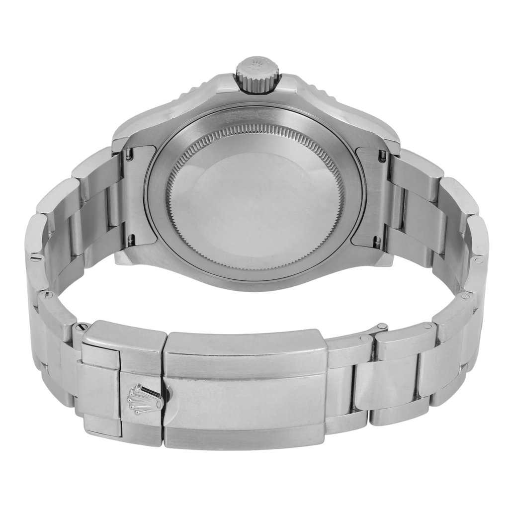 Back View Of Solid Back Case And Closed Stainless Steel Band Of Rolex 116520 Watch Pre Owned Condition