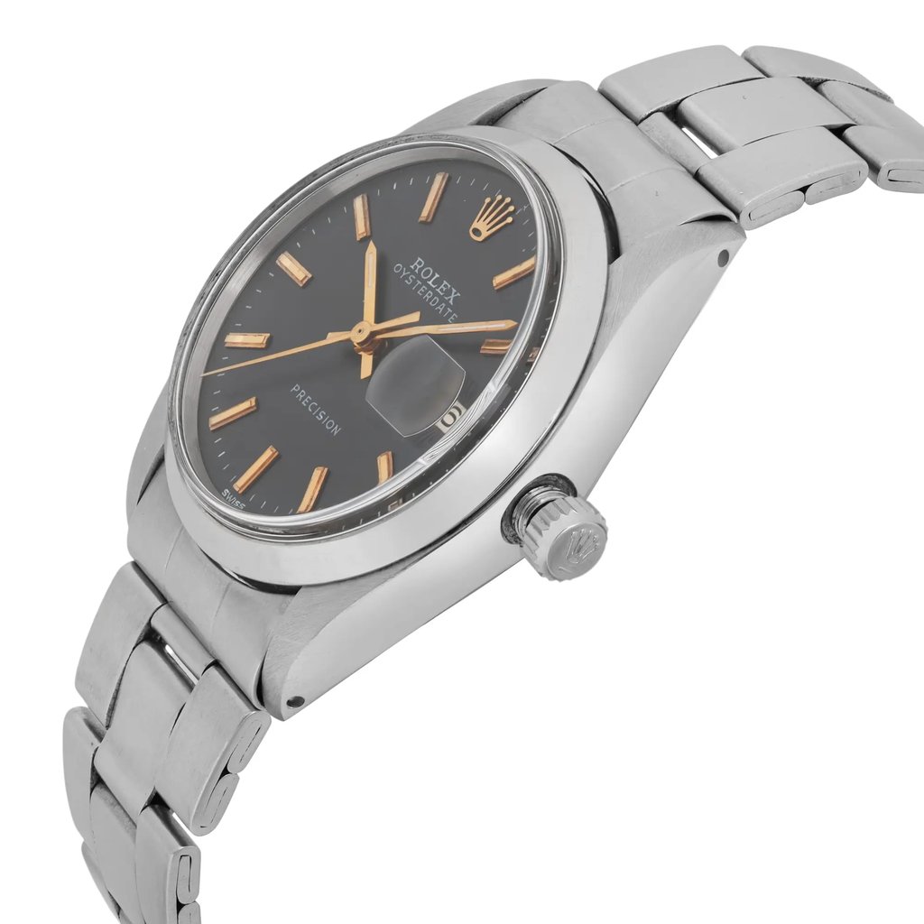 View Of Crown Facing Side Of Rolex 6694 Stainless Steel Watch Pre Owned Condition