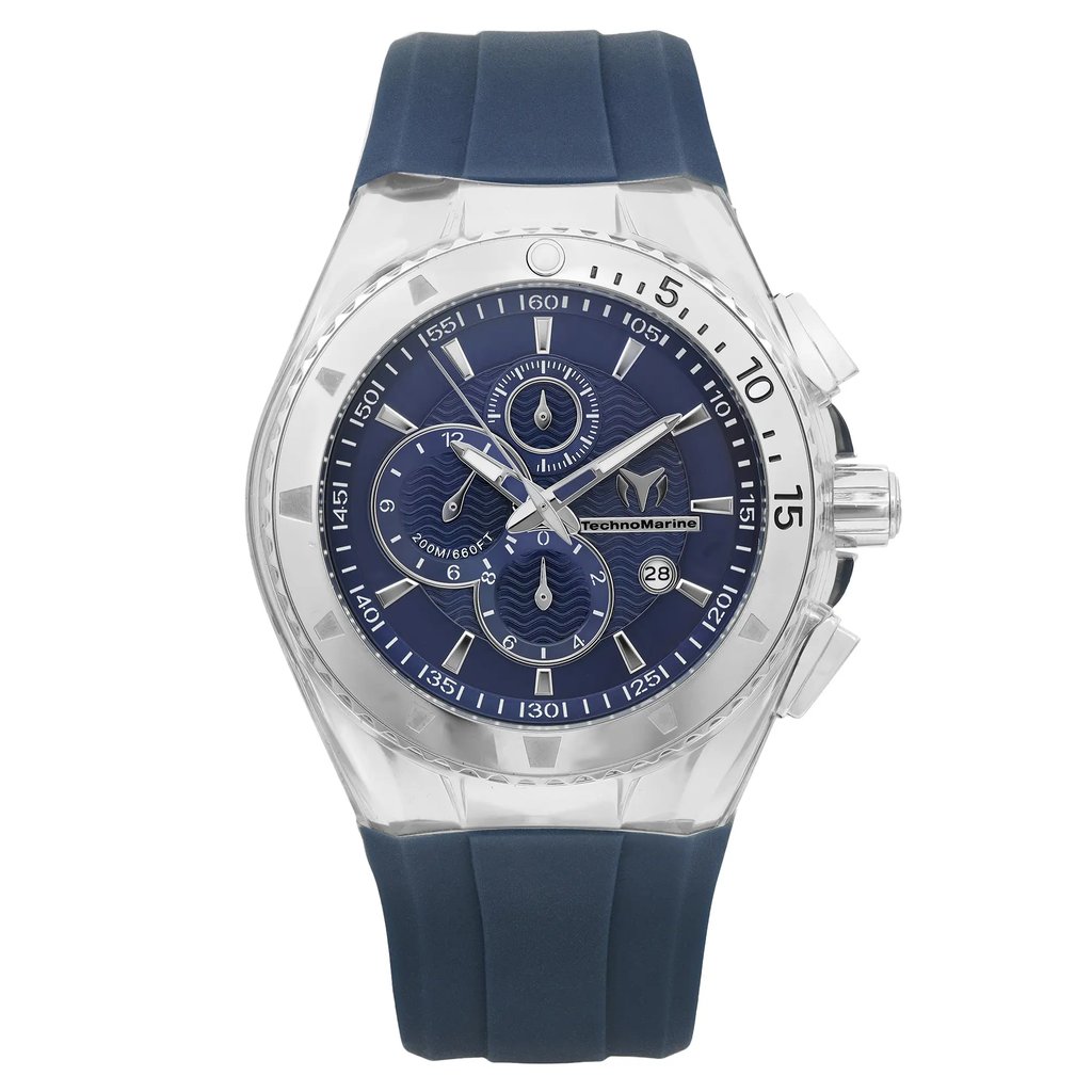 Front Full View Of TechnoMarine 111004 Stainless Steel Watch Display Model Condition Excellent