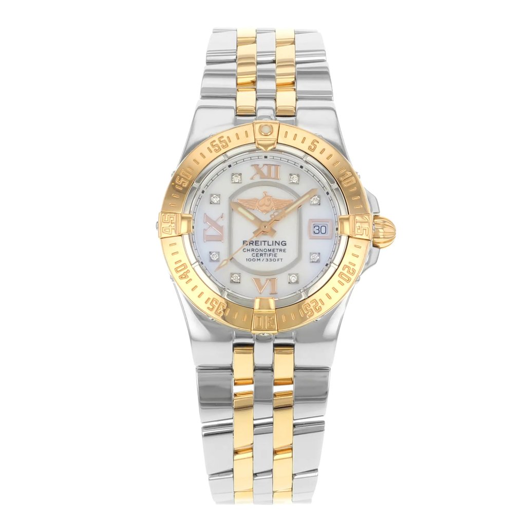 Front Full View Of Breitling C7134012/G663 Stainless Steel Watch Pre Owned Condition {Product Condition}