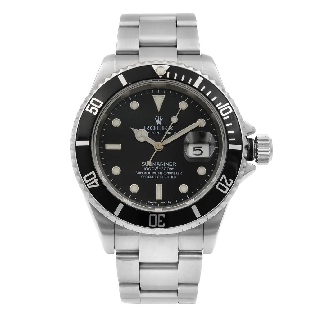 Front Full View Of Rolex 16610T Stainless Steel Watch Pre Owned Condition {Product Condition}