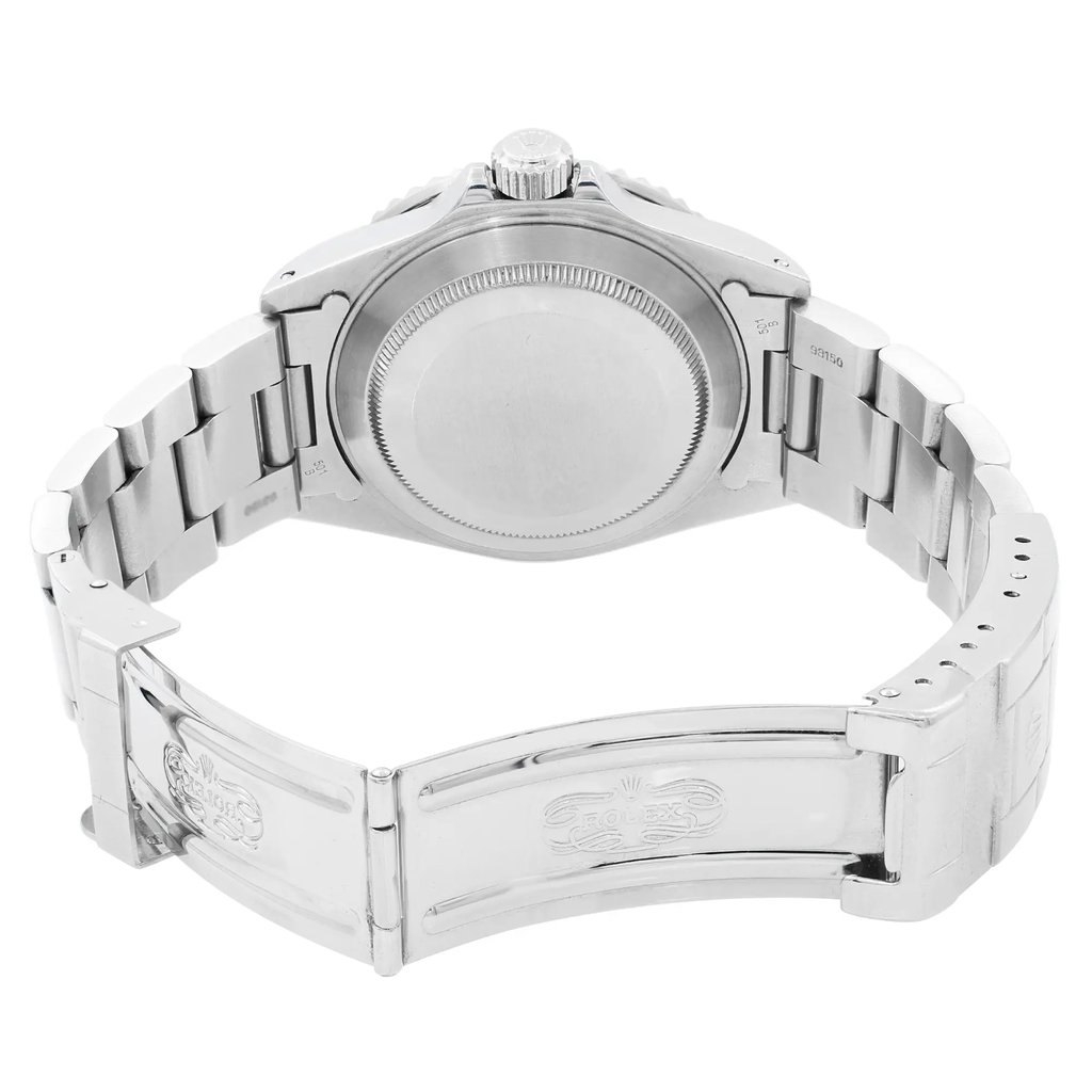 Back View Of {Caseback} Back Case And Open Stainless Steel Band Of Rolex 16610 Watch Pre Owned Condition