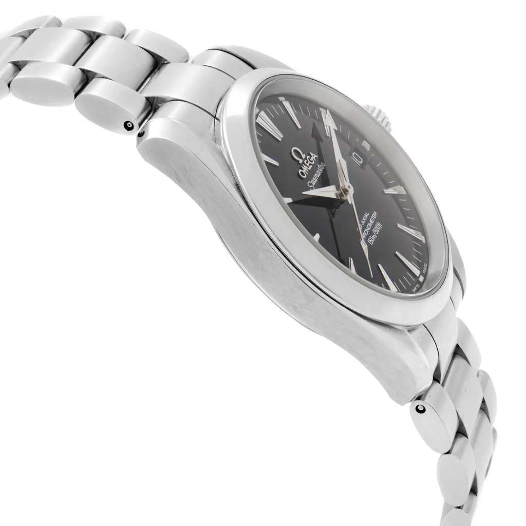 View Of Opposite Crown Facing Side Of OMEGA 2504.50.00 Stainless Steel Watch Pre Owned Condition