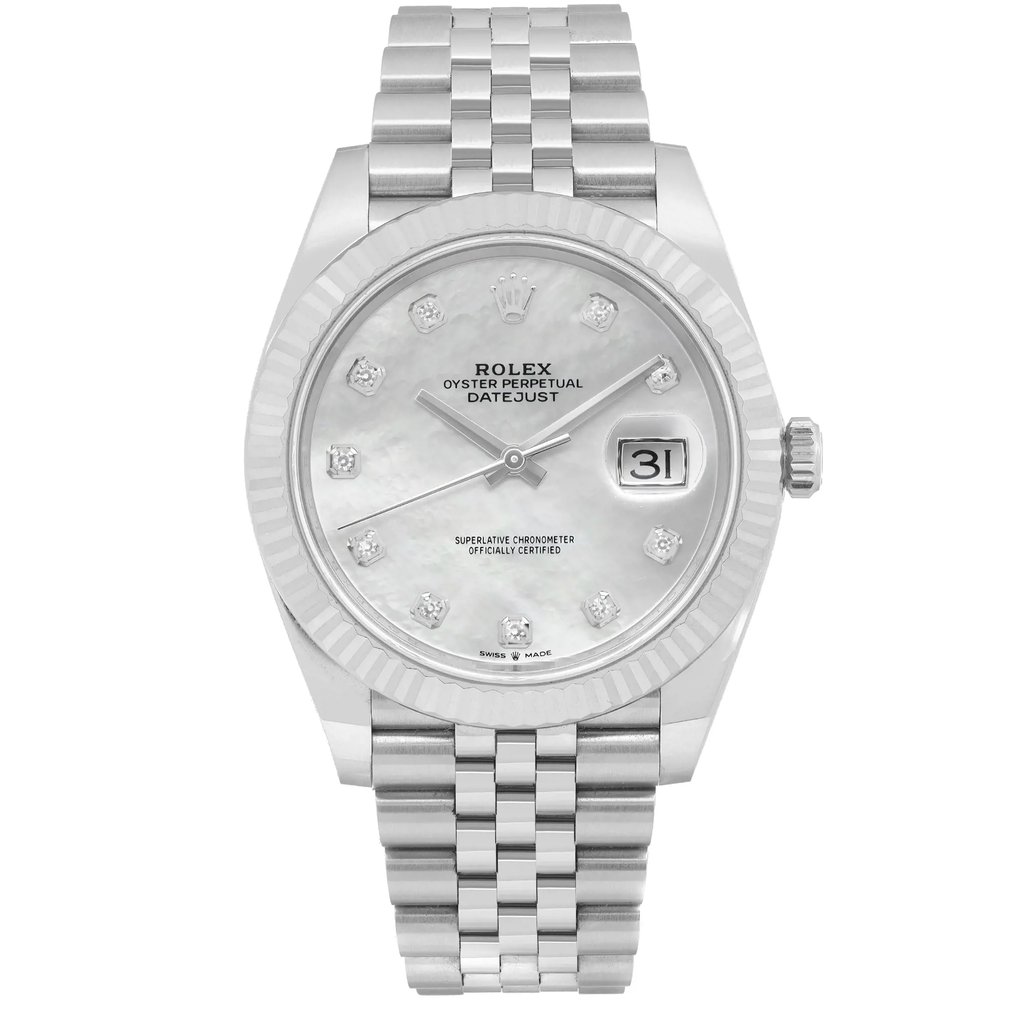 Front Full View Of Rolex 126334 Stainless Steel Watch New Condition Excellent