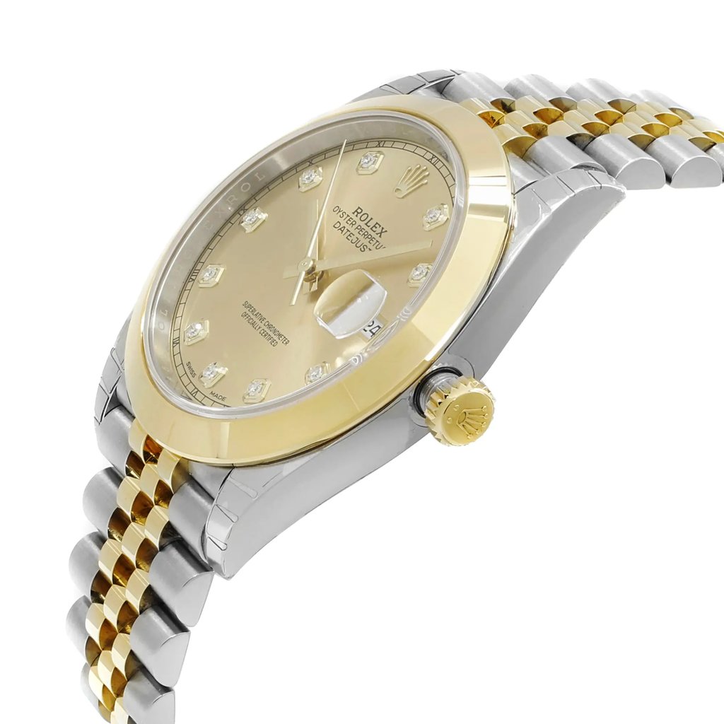 View Of Crown Facing Side Of Rolex 126303 Stainless Steel Watch Unworn Condition