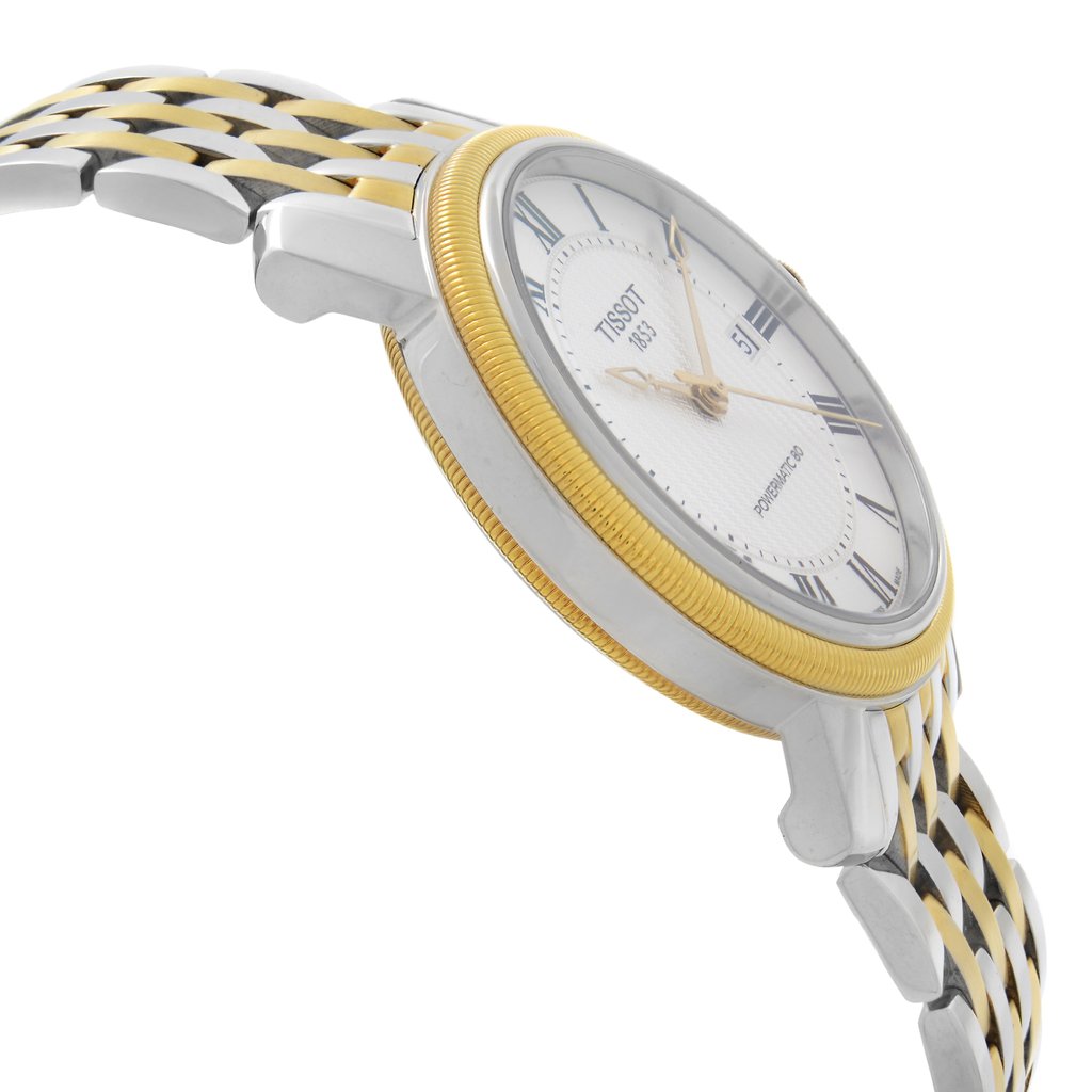 View Of Opposite Crown Facing Side Of Tissot T097.407.22.033.00 Stainless Steel Watch Display Model Condition