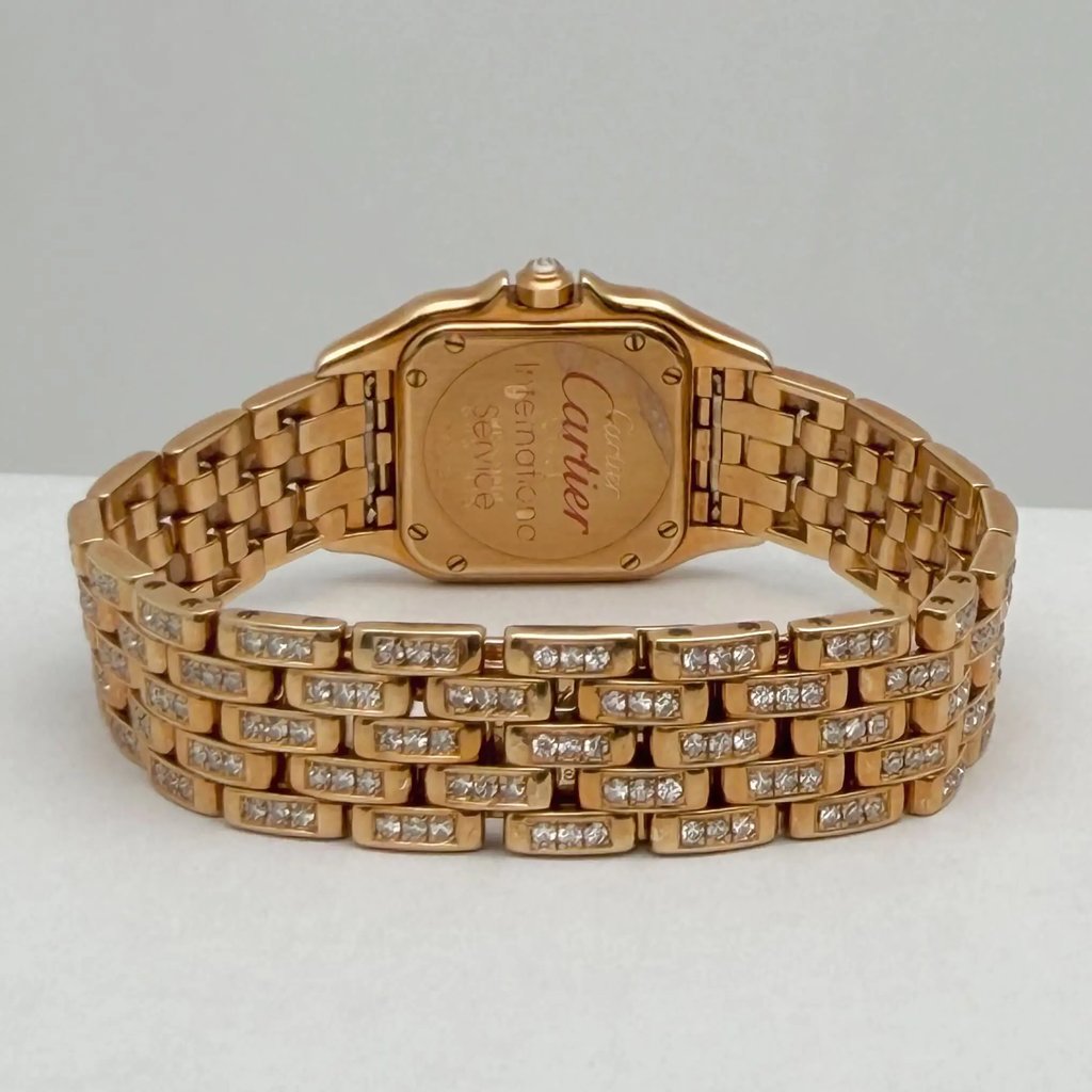 Back View Of Screwback Back Case And Closed Rose Gold Band Of Cartier WF3072FF Watch Pre Owned Condition