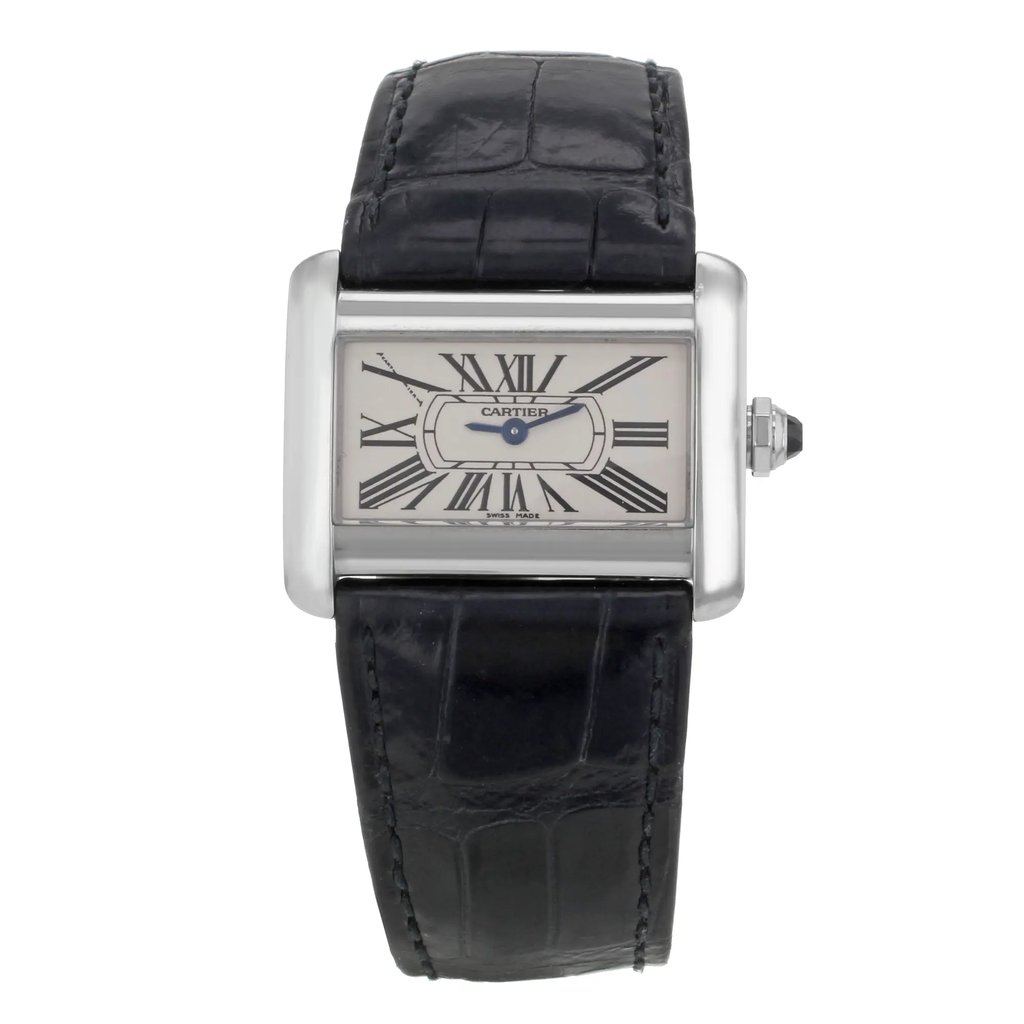 Front Full View Of Cartier W6300255 Stainless Steel Watch Pre Owned Condition {Product Condition}