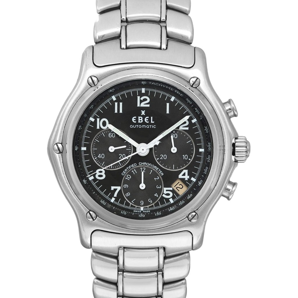 Up Close Front Facing Picture Of EBEL 9137240 Stainless Steel Watch Pre Owned Condition