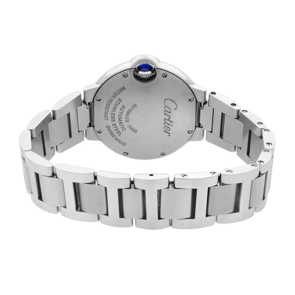 Back View Of {Caseback} Back Case And Closed Stainless Steel Band Of Cartier WE902074 Watch Pre Owned Condition