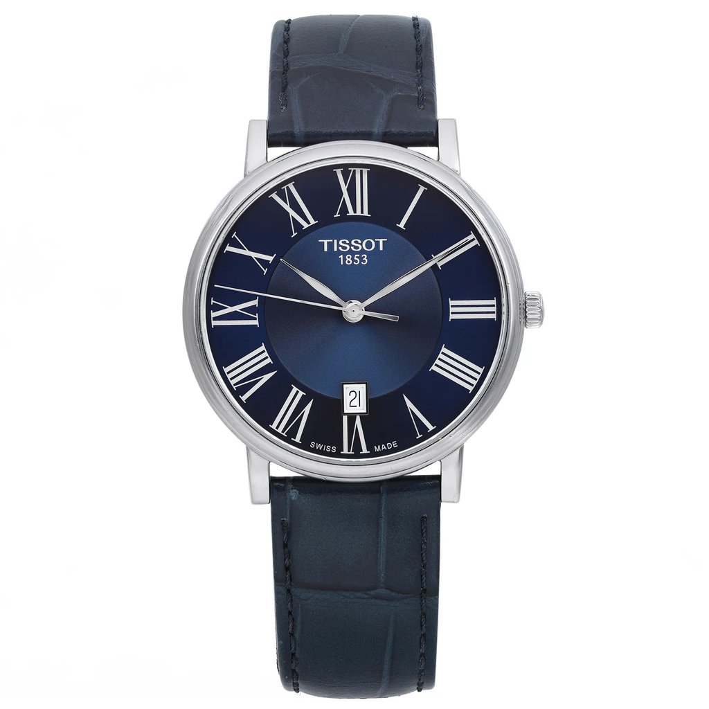 Front Full View Of Tissot T122.410.16.043.00 Stainless Steel Watch Pre Owned Condition {Product Condition}