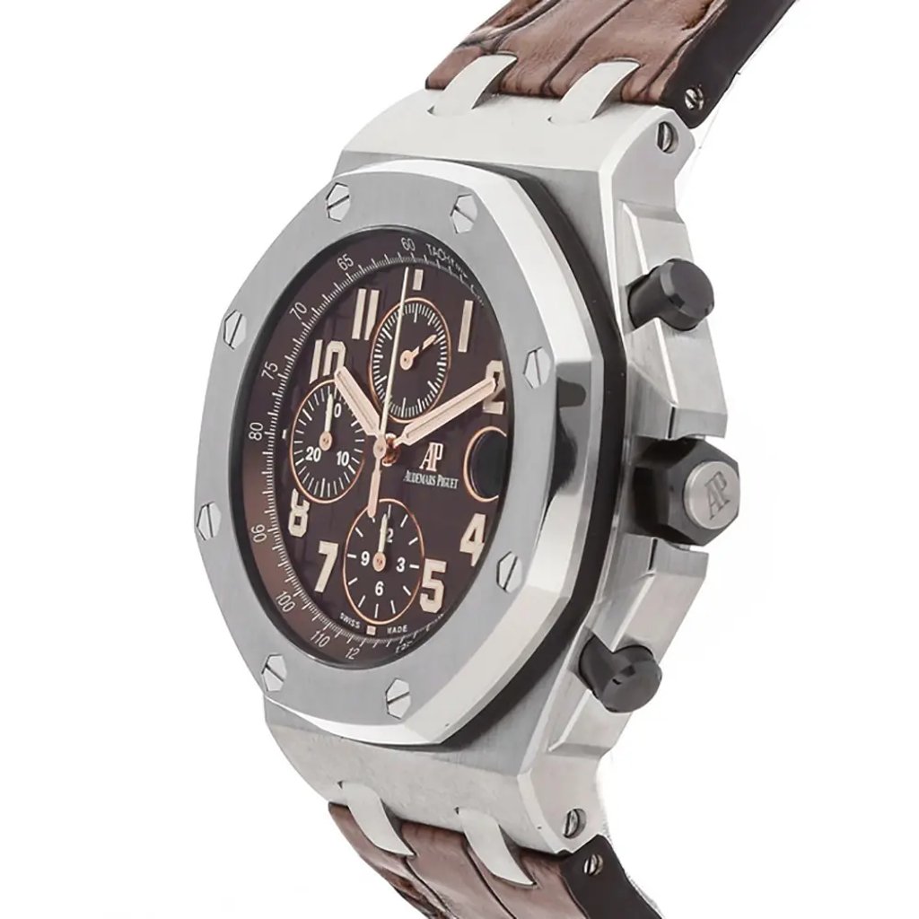 View Of Crown Facing Side Of Audemars Piguet 26470st.oo.a820cr.01 Stainless Steel Watch Unworn Condition