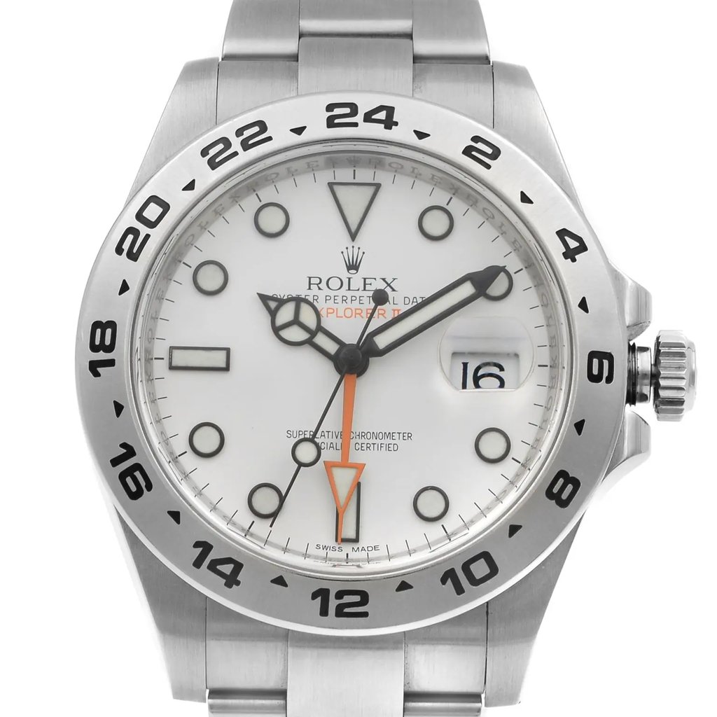 Up Close Front Facing Picture Of Rolex 216570WSO Stainless Steel Watch Pre Owned Condition