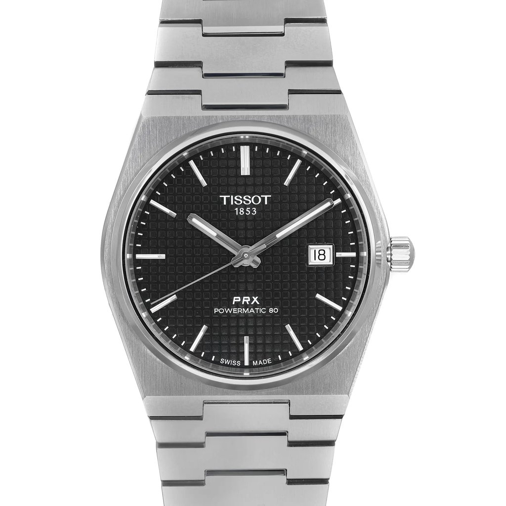 Up Close Front Facing Picture Of Tissot T137.407.11.051.00 Stainless Steel Watch Display Model Condition