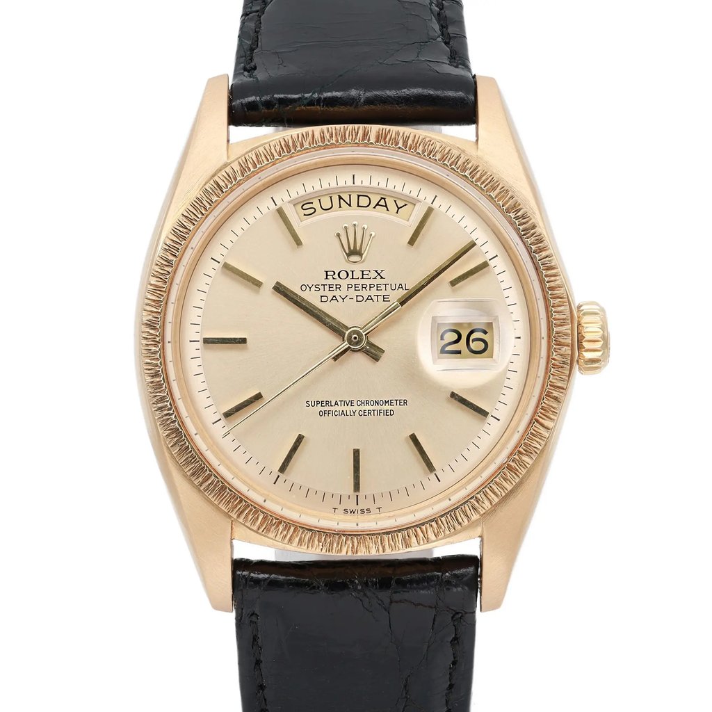 Up Close Front Facing Picture Of Rolex 1807 {Case Material} Watch Pre Owned Condition