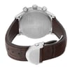 Back View Of Solid Back Case And Closed Leather Band Of Maurice Lacroix LC1148-SS001-132 Watch Display Model Condition