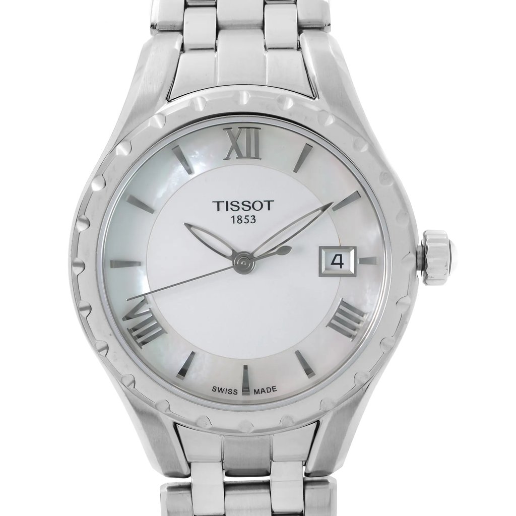 Up Close Front Facing Picture Of Tissot T072.210.11.118.00 Stainless Steel Watch Unworn Condition