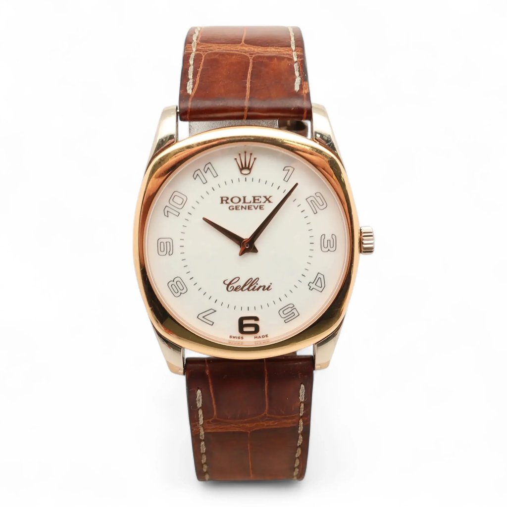 Front Full View Of Rolex 4233 White Gold Watch Pre Owned Condition {Product Condition}