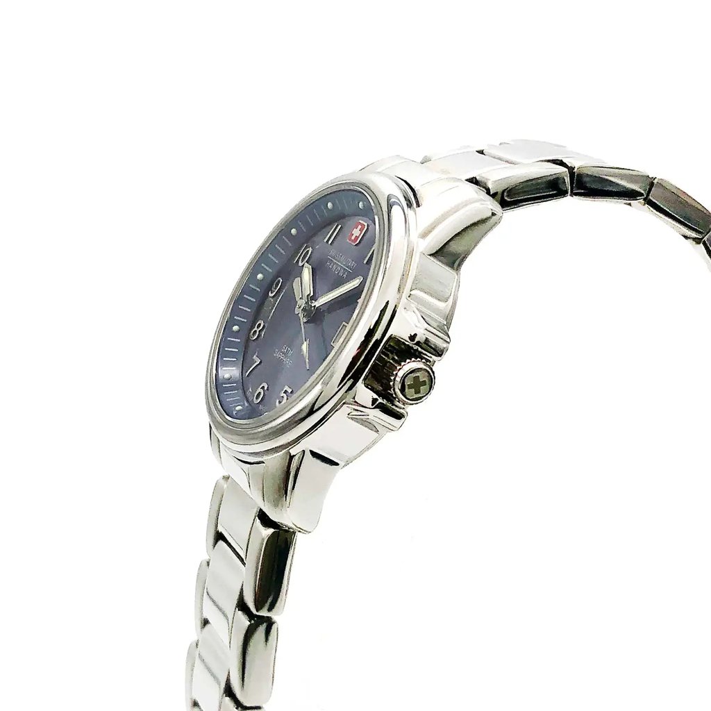 View Of Crown Facing Side Of Swiss Military Hanowa 06-7231.04.003 Stainless Steel Watch Display Model Condition