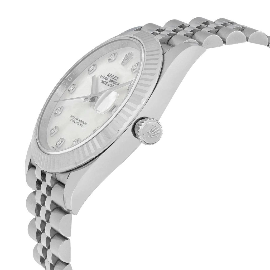 View Of Crown Facing Side Of Rolex 126334 Stainless Steel Watch New Condition
